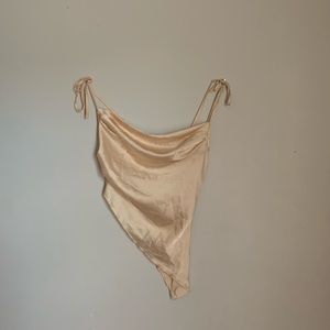 Satin Asymmetrical Strap Top